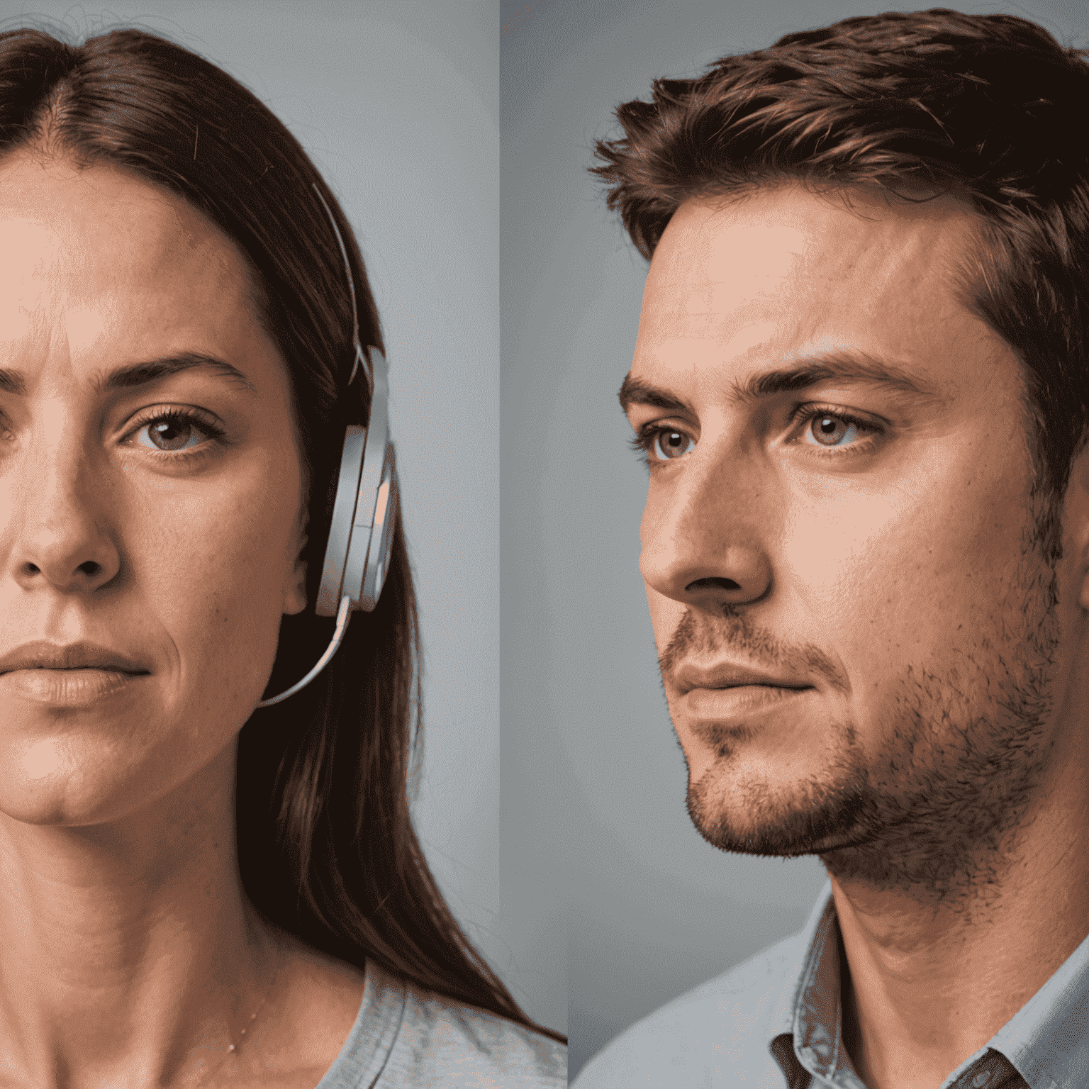A split-screen image showing a speaker before and after applying relaxation techniques. On one side, the speaker looks tense and nervous, while on the other side, they appear calm, centered, and ready to present.